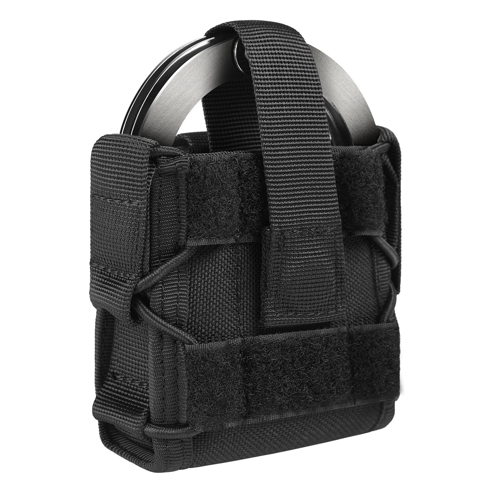 Polymer Molle Handcuff Holster - Open Law Enforcement Tactical Handcuff  Case for Hinged & Chain Handcuffs & Quick Release Hand Cuff Pouch for Duty