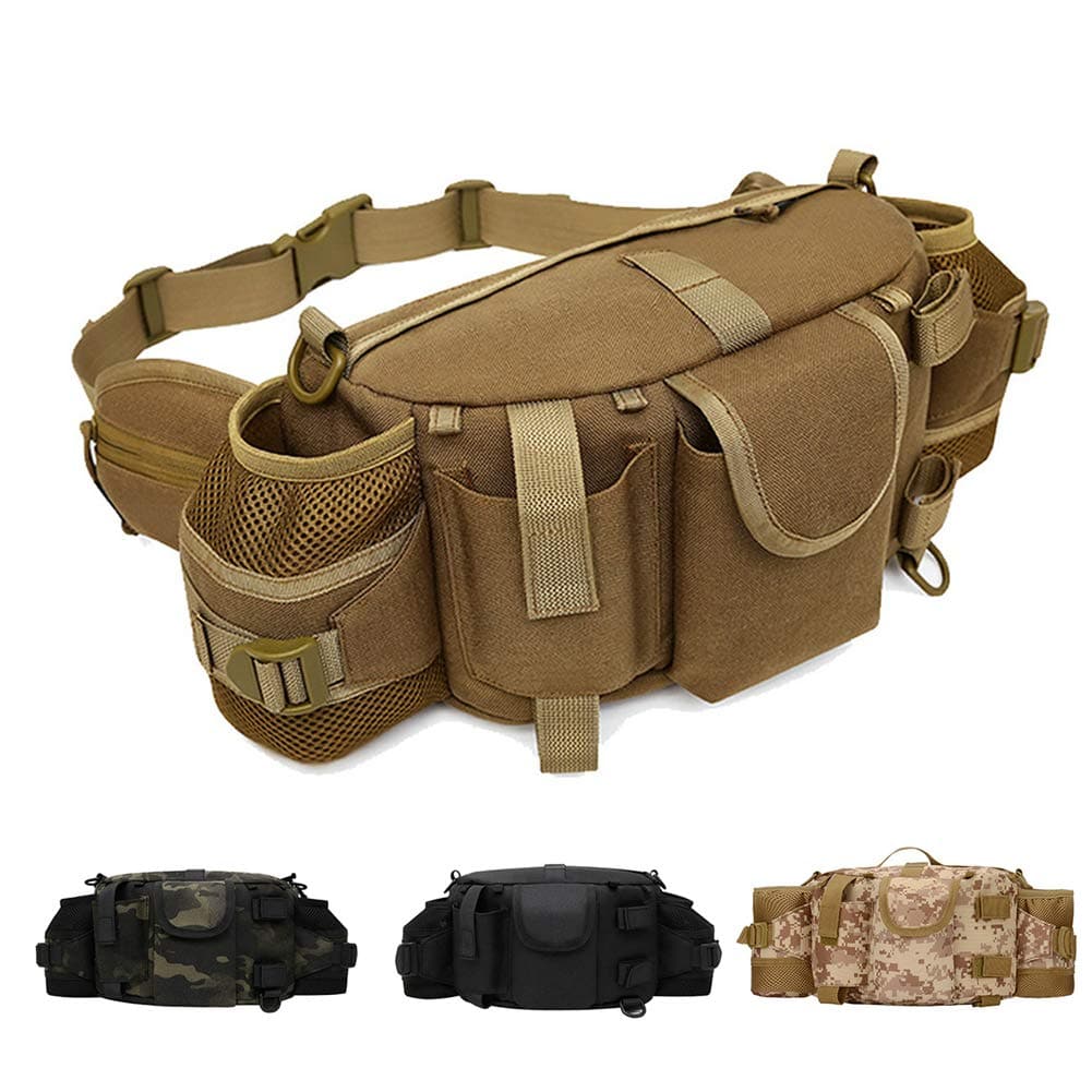 ArcEnCiel Tactical Waist Pack For Men Fanny Pack Fishing Bags Army Money  Belt Sport Travel Cycling Mobile Phone Pouch