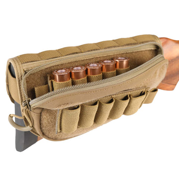 Tactical Gunstock Pouch Buttstock Shotgun Rifle Shell Holder
