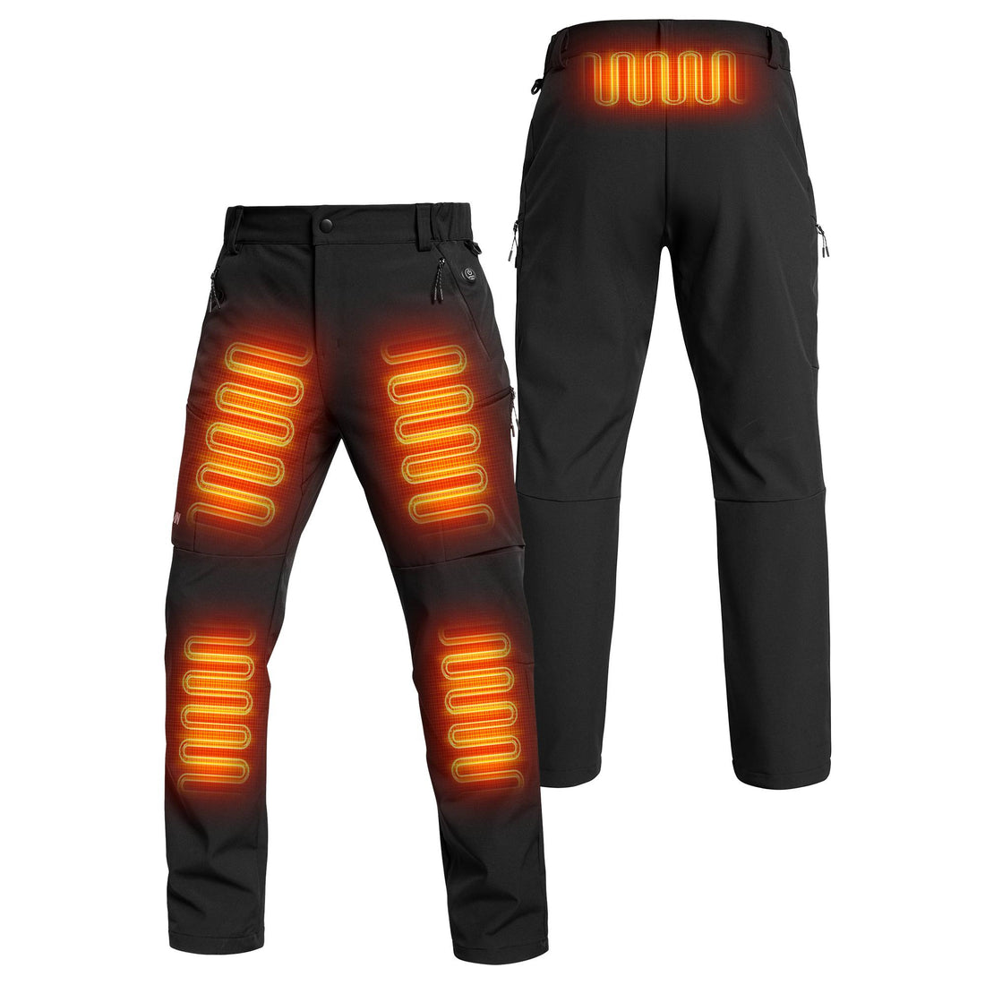 Heated Pants for Men, with 12V/20000mAh Battery, Heating Softshell Outdoor Trousers Hiking Pants