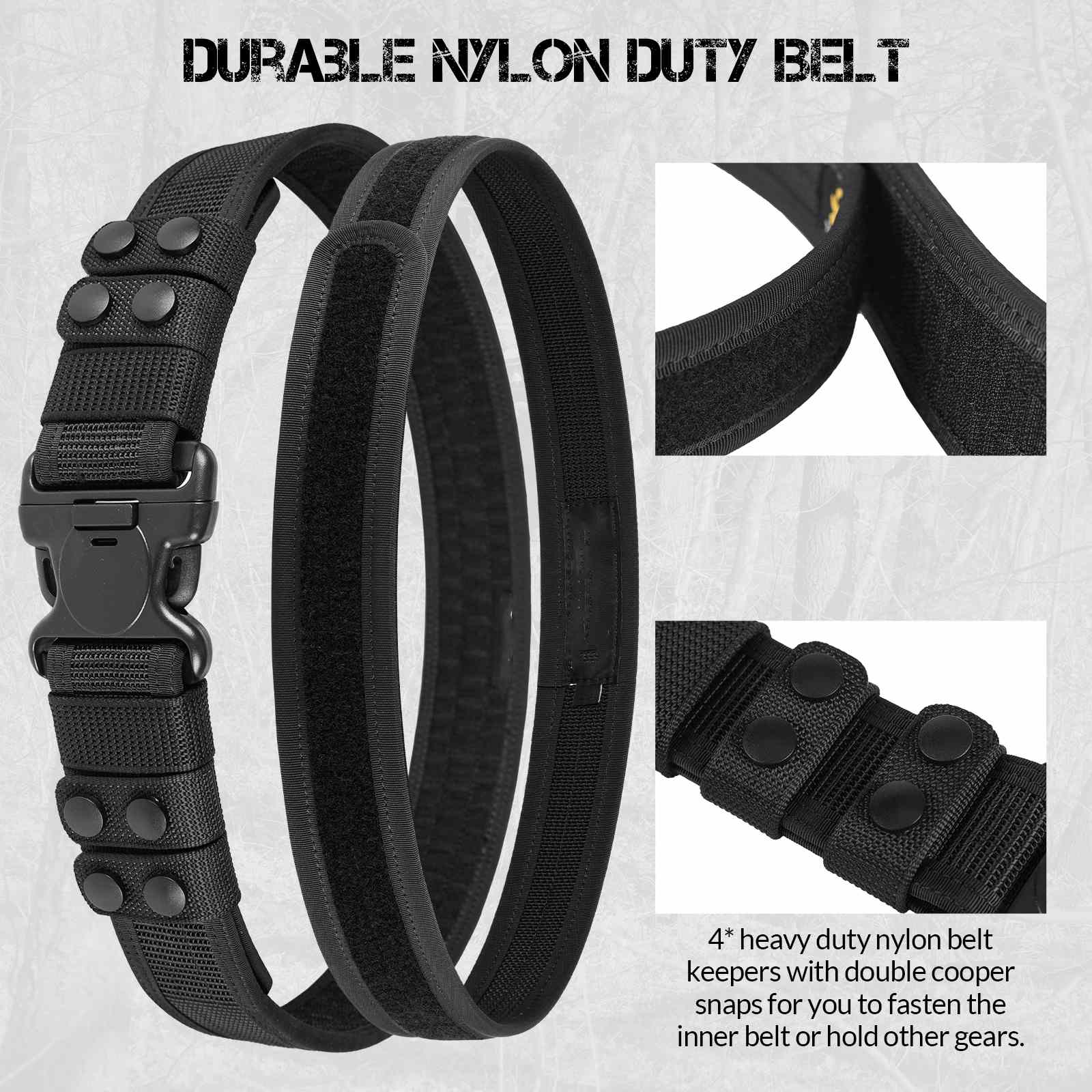 Duty Belt 2 Police Belts with Hook Lining