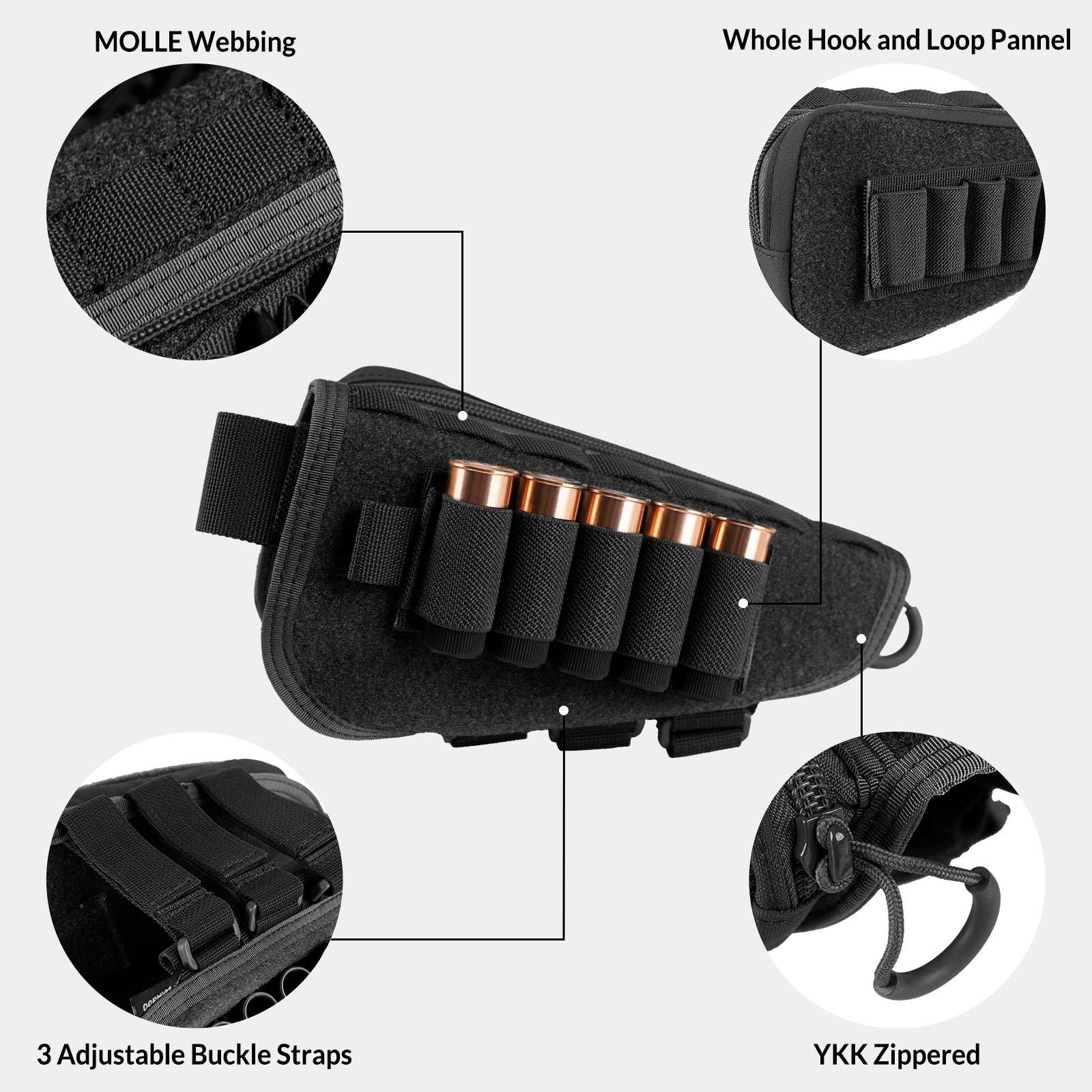 Tactical Gunstock Pouch Buttstock Shotgun Rifle Shell Holder ...