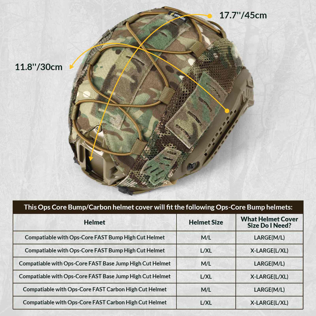 Helmet Cover Combo, Tactical Helmet Cover for Fast Helmet