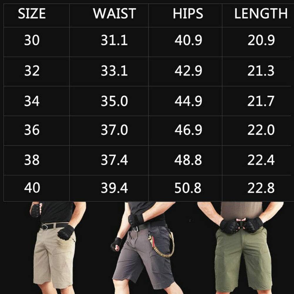 Men's Tactical Cargo Shorts Lightweight Waterproof Ripstop Summer Casual Hiking Pants