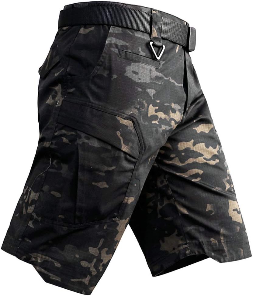 Men's Tactical Cargo Shorts Lightweight Waterproof Ripstop Summer Casual Hiking Pants