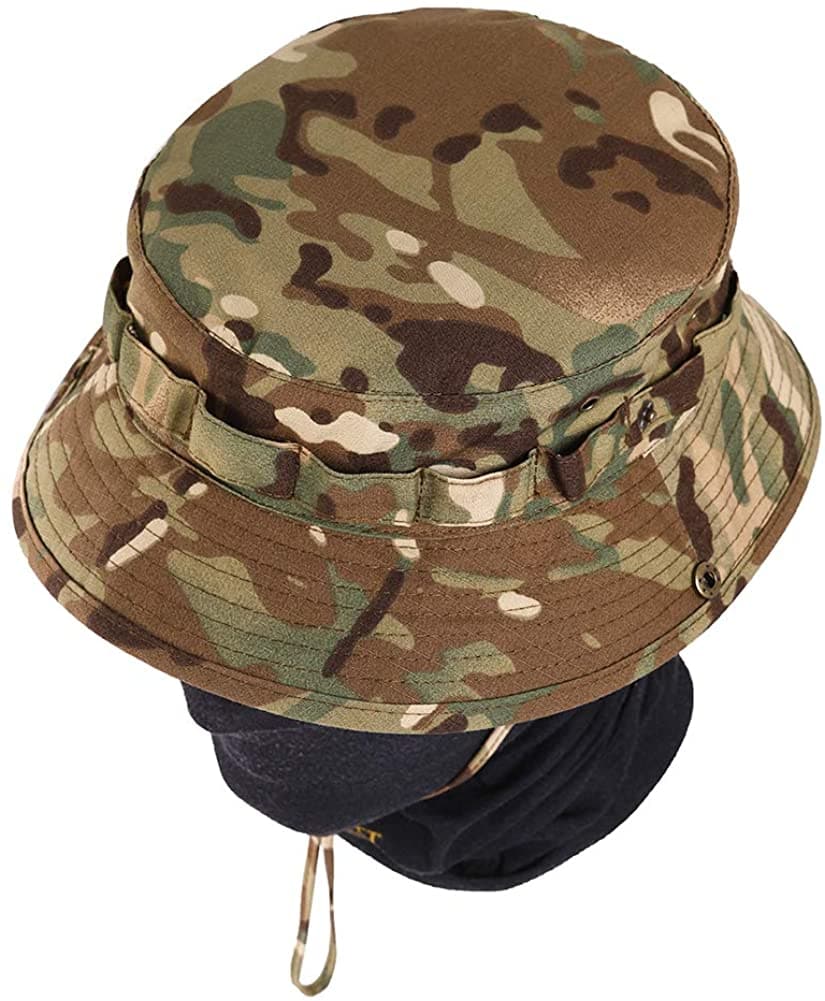 Tactical Fishing Camo Sun Protect Bucket  Boonie Hat