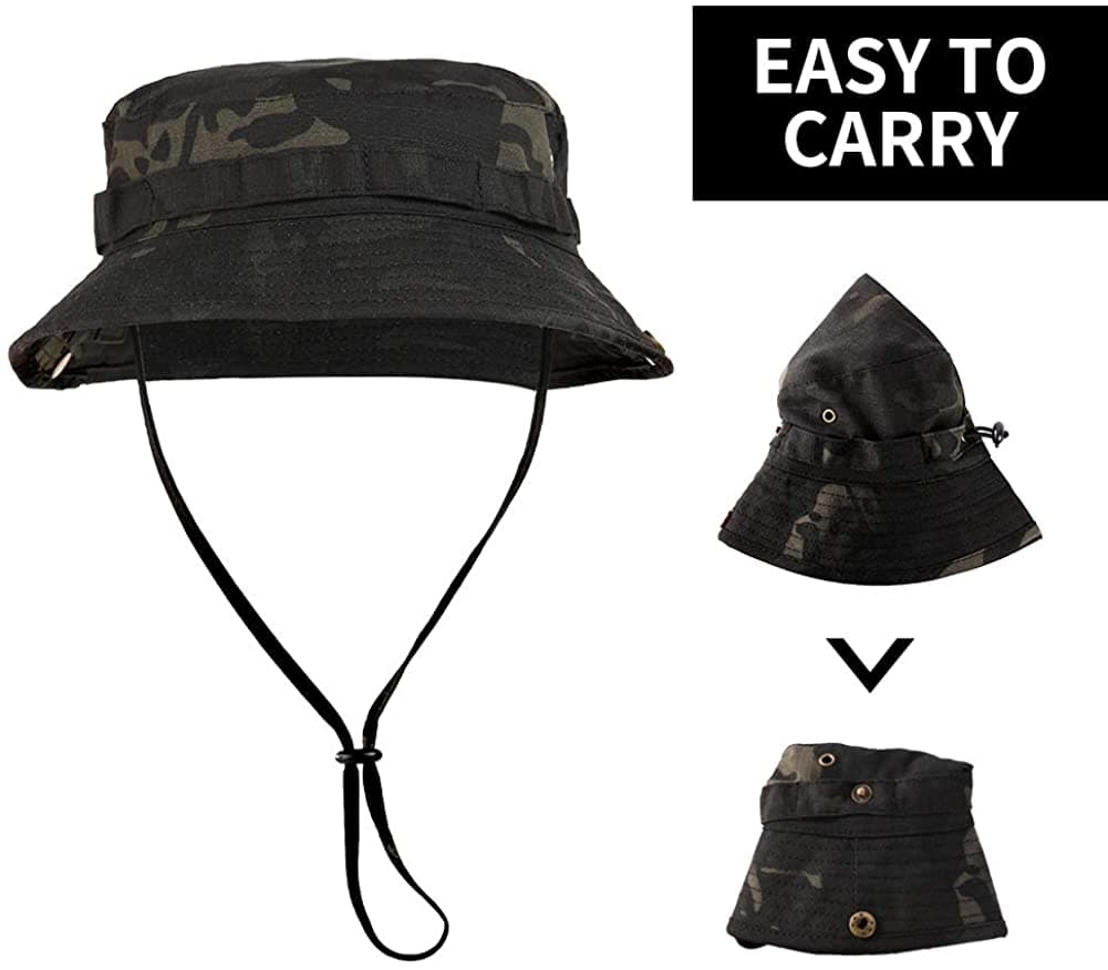 Tactical Fishing Camo Sun Protect Bucket  Boonie Hat