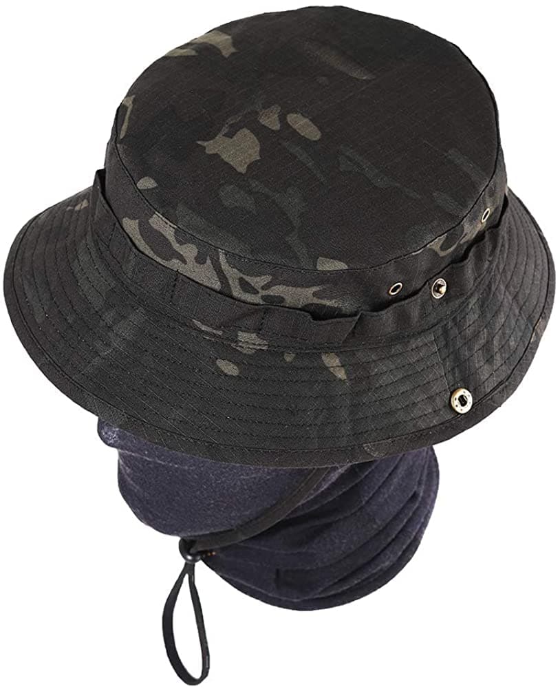 Tactical Fishing Camo Sun Protect Bucket  Boonie Hat