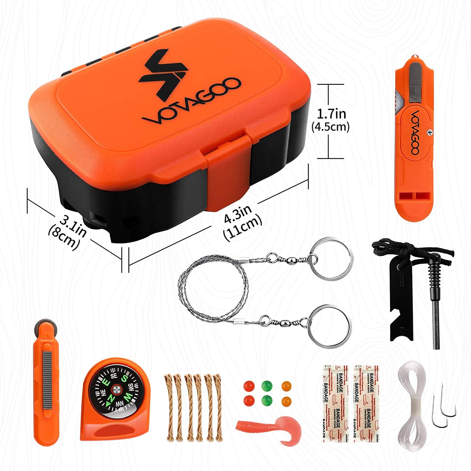 MDHAND Emergency Camping Survival Kit 11 in 1 Outdoor Survival Gear Tools