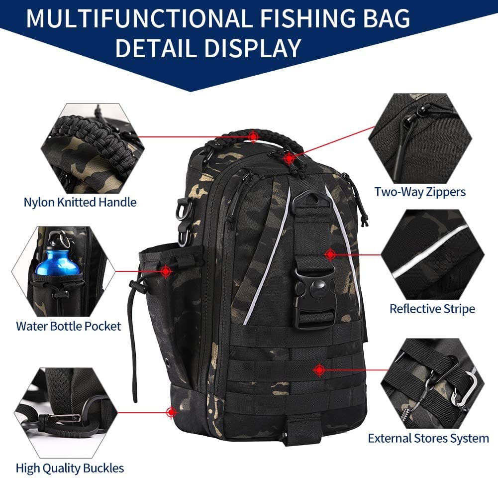 Outdoors Fishing Tackle Storage Cross Body Sling Bag – ANTARCTICA