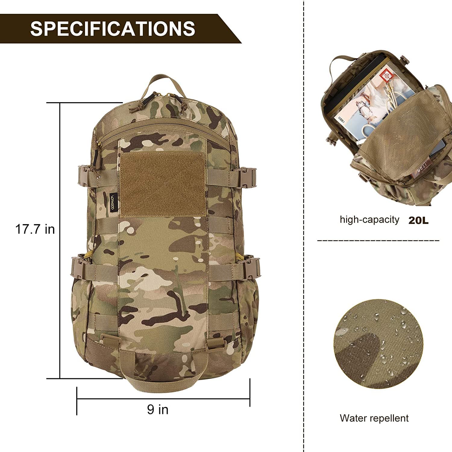 Tactical Military Outdoor Hiking Molle Rucksack Assault Pack ...