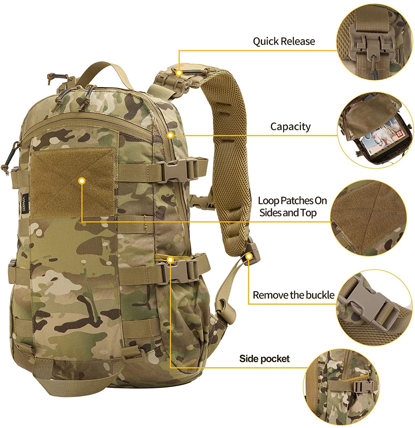 Tactical Military Outdoor Hiking Molle Rucksack Assault Pack ...